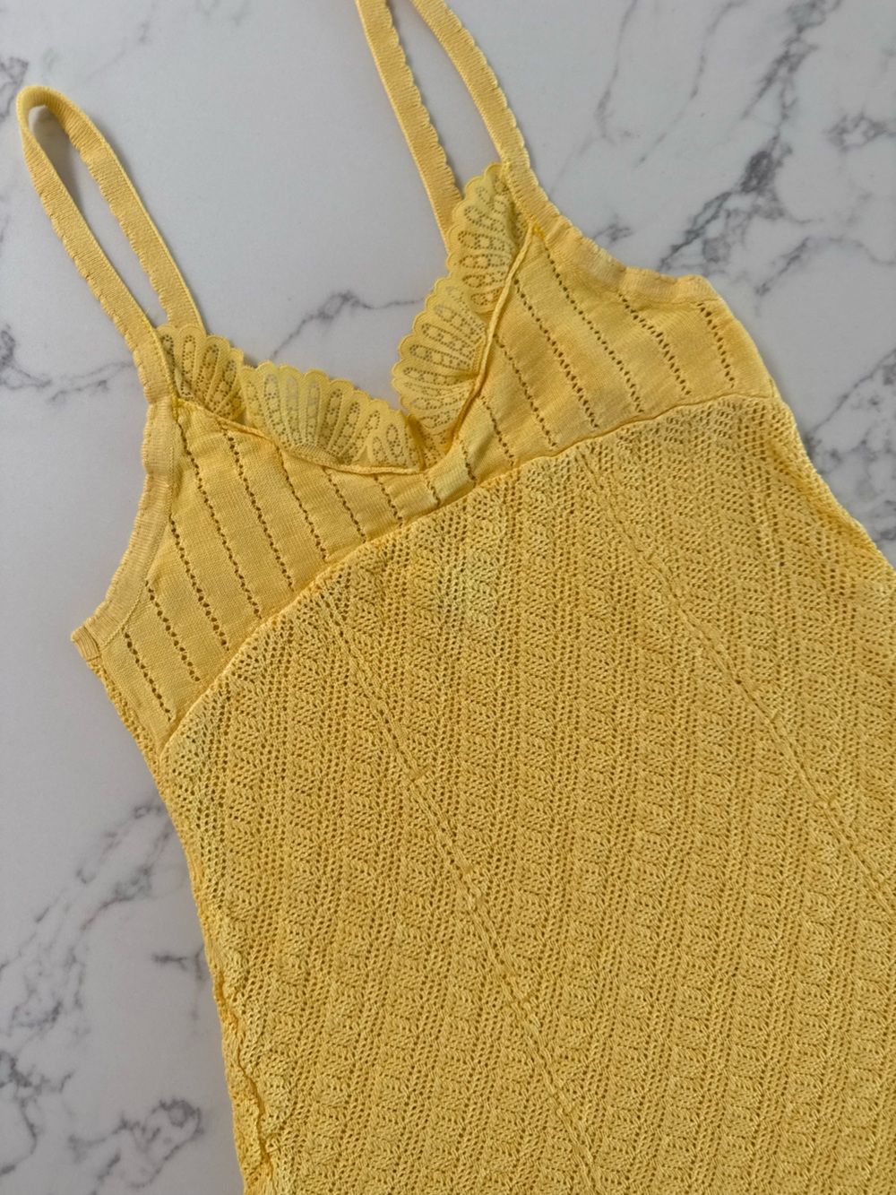 Free People Intimately Scarlett Pointelle Slip Dress - Crocus Yellow - Size S - Picture 3 of 5